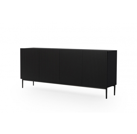 Komoda Nicole 200, matná černá / černá Komoda Nicole 200, matná černá / černá