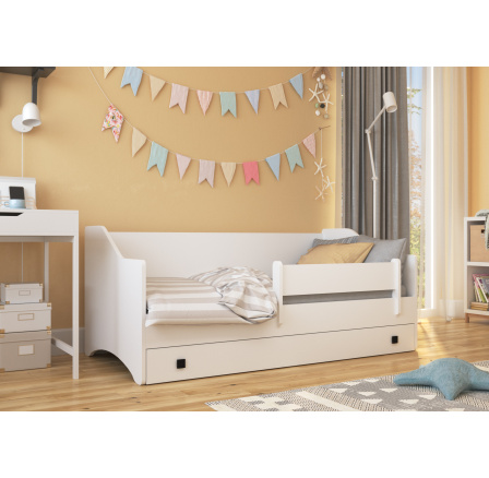 Dětská postel NAOMI s matrací, Bílá/Grafit