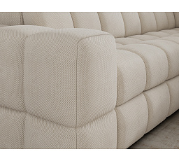 Bronon right-hand corner sofa with sleeping function and storage compartment, beige velour Calmora 18 123x212 Right 1