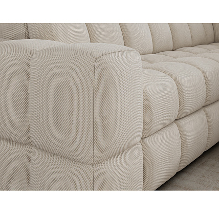 Bronon right-hand corner sofa with sleeping function and storage compartment, beige velour Calmora 18 123x212 Right 1