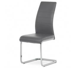 Jídelní židle, šedá, ekokůže, DCL-408 GREY