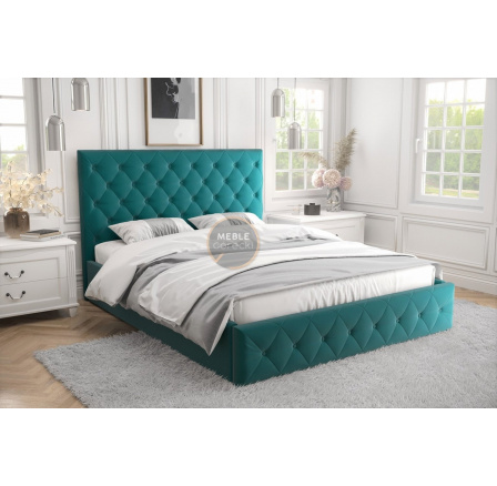 Postel ROMA - 180x200, Kovová na plynových zvedácích, tyrkysová Postel ROMA - 180x200, Kovová na plynových zvedácích, tyrkysová