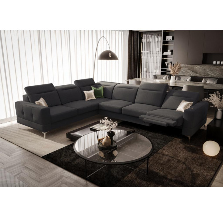 Rohová sedací souprava s funkcí , relax MALIBU MAX 320x250 - šedá , levá