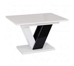 Stůl CLARK Rozkládací 120-160 cm Bílý/Černý Lesk