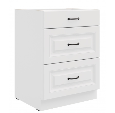 Dolní skřínka STILO - 60 D 3S BB, Bílá/Bílá