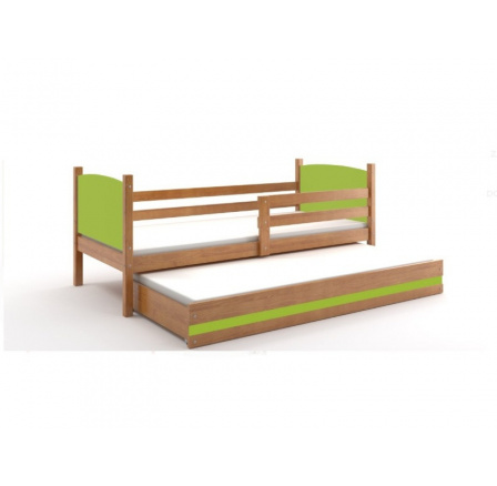 Postel z masivu pro 2 děti TAMI 2 - Olše/Zelená