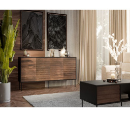 CORTINA komoda 200 (4D) černá/ořech (1 ks)=2 str. )