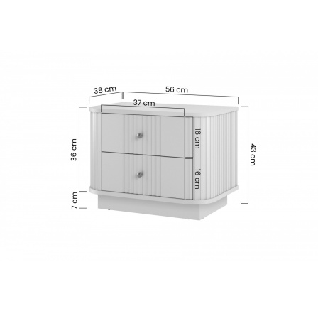 2 x VESPER NOČNÍ STOLEK 56 2SZ - kašmír mdf / kašmír / zlaté úchyty / sokl 2 x VESPER NOČNÍ STOLEK 56 2SZ - kašmír mdf / kašmír / zlaté úchyty / sokl