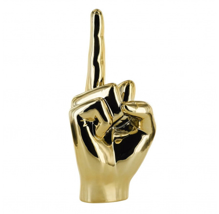 Dekorace, figurka Ruka 1 prst zlatá Dekorace, figurka Ruka 1 prst zlatá