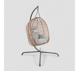 Houpačka NIDO Natural s béžovým polštářem 104x106x184 cm 743597