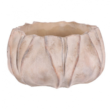 Obal betonový - tvar květ, vel. M, béžovo-šedý