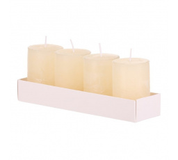 Svíčka bez vůně - parafín, barva krémová, cena za balení (4 ks)