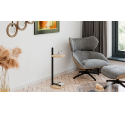 Pomocný stolek Claro kulatý průměr 30 cm - různé barvy na výběr - Dub Artisan, Černý Mat