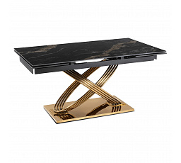 Stůl IBIZA Keramický Rozkládací 160-240 cm Černý Mramor/Zlatý