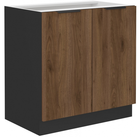 Dolní skřínka MONZA - 80 D 2F BB, Černá mat/Ořech