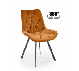 Jídelní otočná židle K519, Skořicová/Černá