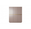 Šatní skříň Nicole 150 cm - starorůžová MDF / zlaté úchyty