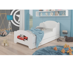 Postel s matrací a šuplíkem AMADIS RED CAR 160x80 Bílá