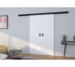 Dveře posuvné nástěnné dvoukřídlé TOPPO 140 White+Black