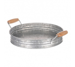 Tác kovový - tvar pánve, barva stříbrná