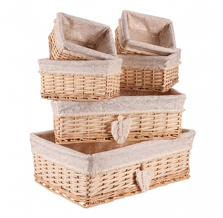 Koš proutěný - regálový, hranatý, cena za sadu 6 ks Koš proutěný - regálový, hranatý, cena za sadu 6 ks