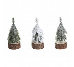 Smrk na špalku - mini, umělý, 11 cm, mix 3 druhů, cena za 1 ks