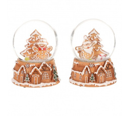 Sněžítko na perníkových domcích - polyresin, mix 2 druhů, cena za 1 ks