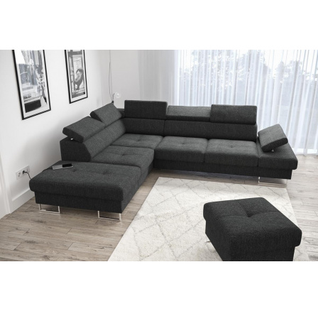 Rohová sedací souprava GALAXY s funkcí spaní 225x280 - černá , levá Rohová sedací souprava GALAXY s funkcí spaní 225x280 - černá , levá