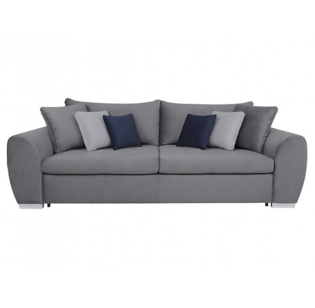Pohovka GASPAR IV MEGA LUX 3DL - ozd.polštáře Fan Vel 323 navy,Fan Vel 325 steel, Fan Vel 327 grey/Fan Vel 327 grey - korpus 