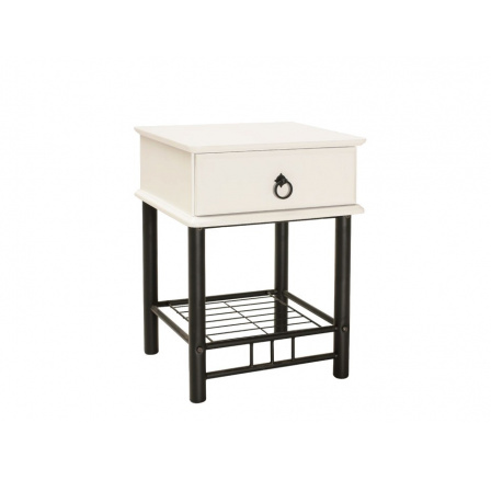 PROVANCE (ET-747) noční stolek (1-zás.) 45x40xv.61 černá/ bílá (S) ***POSLEDNÍ AKČNÍ KUSY (1.p-budova) °°°