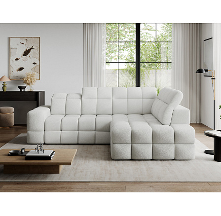 Bronon right-hand corner sofa with sleeping function and storage compartment, white velour Paolli 01 123x212 Right 1 Bronon right-hand corner sofa with sleeping function and storage compartment, white velour Paolli 01 123x212 Right 1