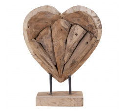 Dekorace Almada srdce z teakového dřeva