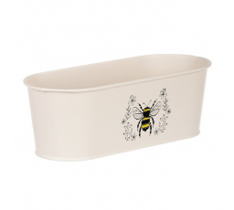 Truhlík kovový - motiv včelky, barva krémová