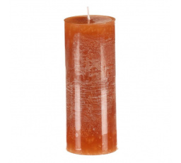 Svíčka sloupcovitá vyšší - parafínový vosk, bez vůně, oranžová