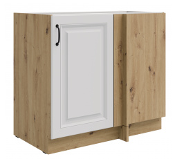 Dolní rohová skřínka STELLO - 105 ND 1F BB, Dub Artisan/Bílý mat