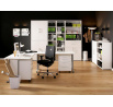 Psací stůl OFFICE 403/437, Bílá/Silver grey