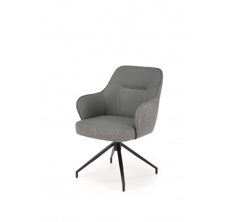 Jídelní otočná židle K527, Šedá/Světle šedá/Černá