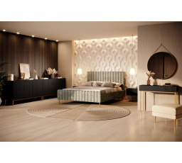 NICOLE PSACÍ STŮL 100 2SZ - černý mat / zlatý rám