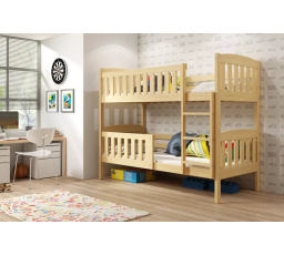 Dětská patrová postel KUBUS 80x190 cm, včetně matrací, Přírodní