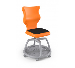 Židle studentská s úložným prostorem Soft velikost 6, Oranžová/šedá 