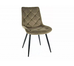 Jídelní židle RALPH VELVET, olivový Bluvel 77/černý mat