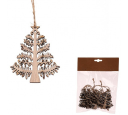 Stromečky na pověšení - dřevo, přírodní, cena za balení (8 ks)