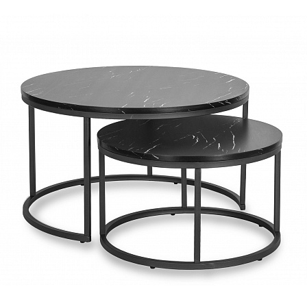 Sada stolků MAURO MAX Černý Mramor