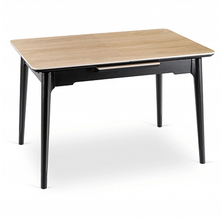 Stůl SAMER Rozkládací Keramický 120-160 cm Dub/Černý