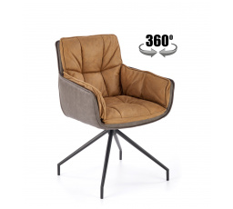 Jídelní otočná židle K523, Hnědá/Tmavě hnědá/Černá