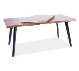 Jídelní stůl FRESNO, Dub Artisan/Černý mat, 120(210)x80 cm