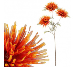 Chryzantéma - umělá řezaná, 3 květy, oranžová