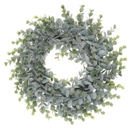 Věnec z umělého eukalyptu - pr. 30 cm, zelený