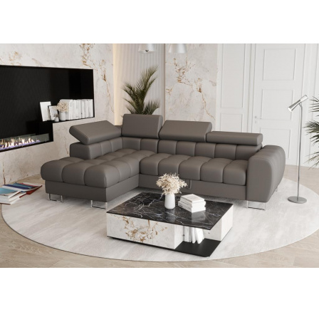 Rohová sedací souprava ASPEN MINI přírodní kůže 260x170 cm - šedá kůže , levá Rohová sedací souprava ASPEN MINI přírodní kůže 260x170 cm - šedá kůže , levá
