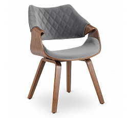 Židle LUISE Šedá/Ořech Sametová